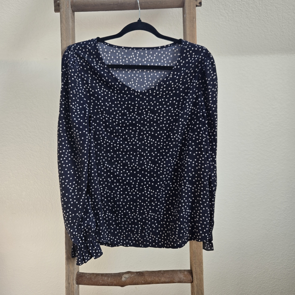 Polka Dot Navy Blouse